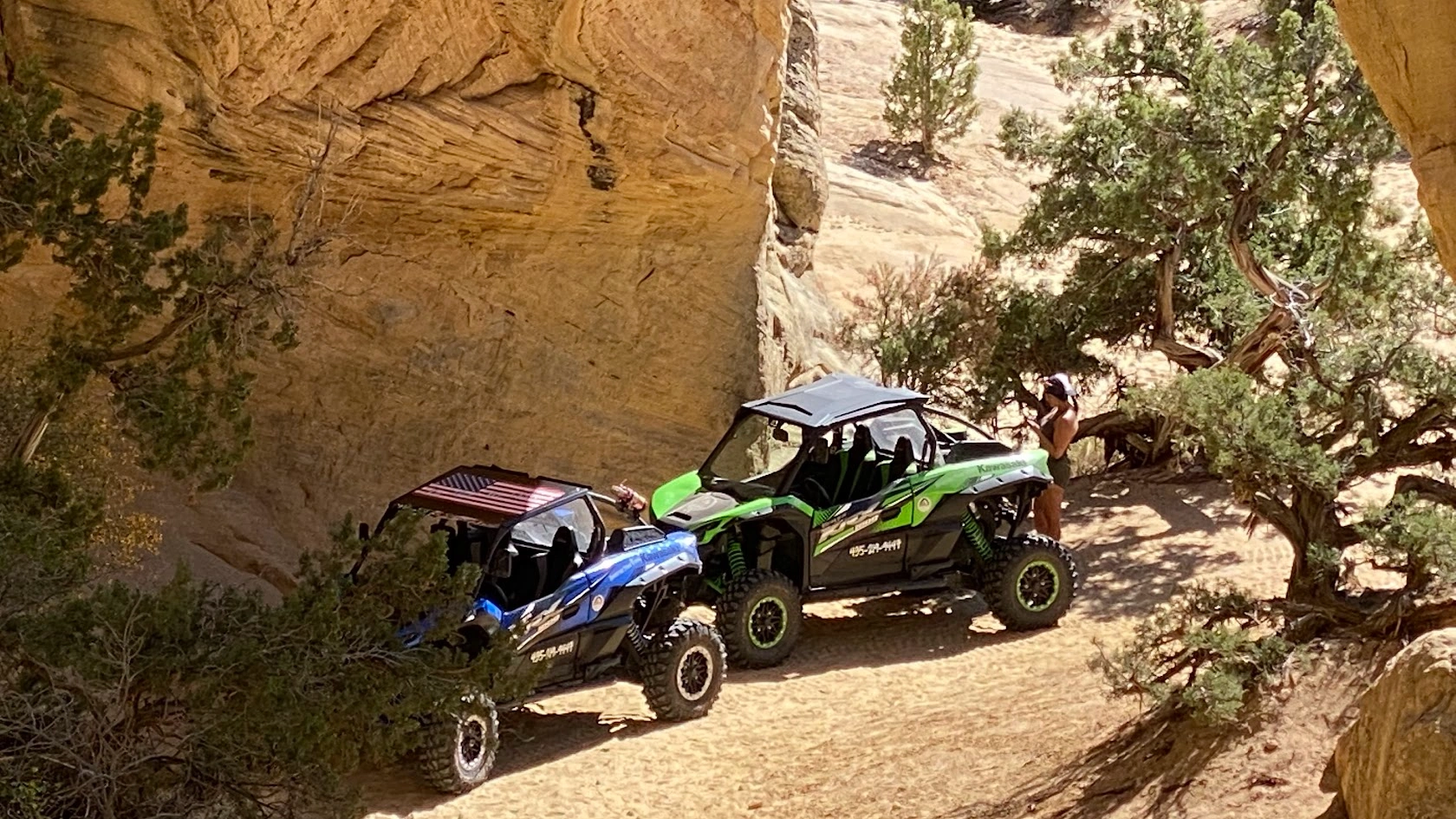 Trail along a towering canyon wall near Vernal Utah