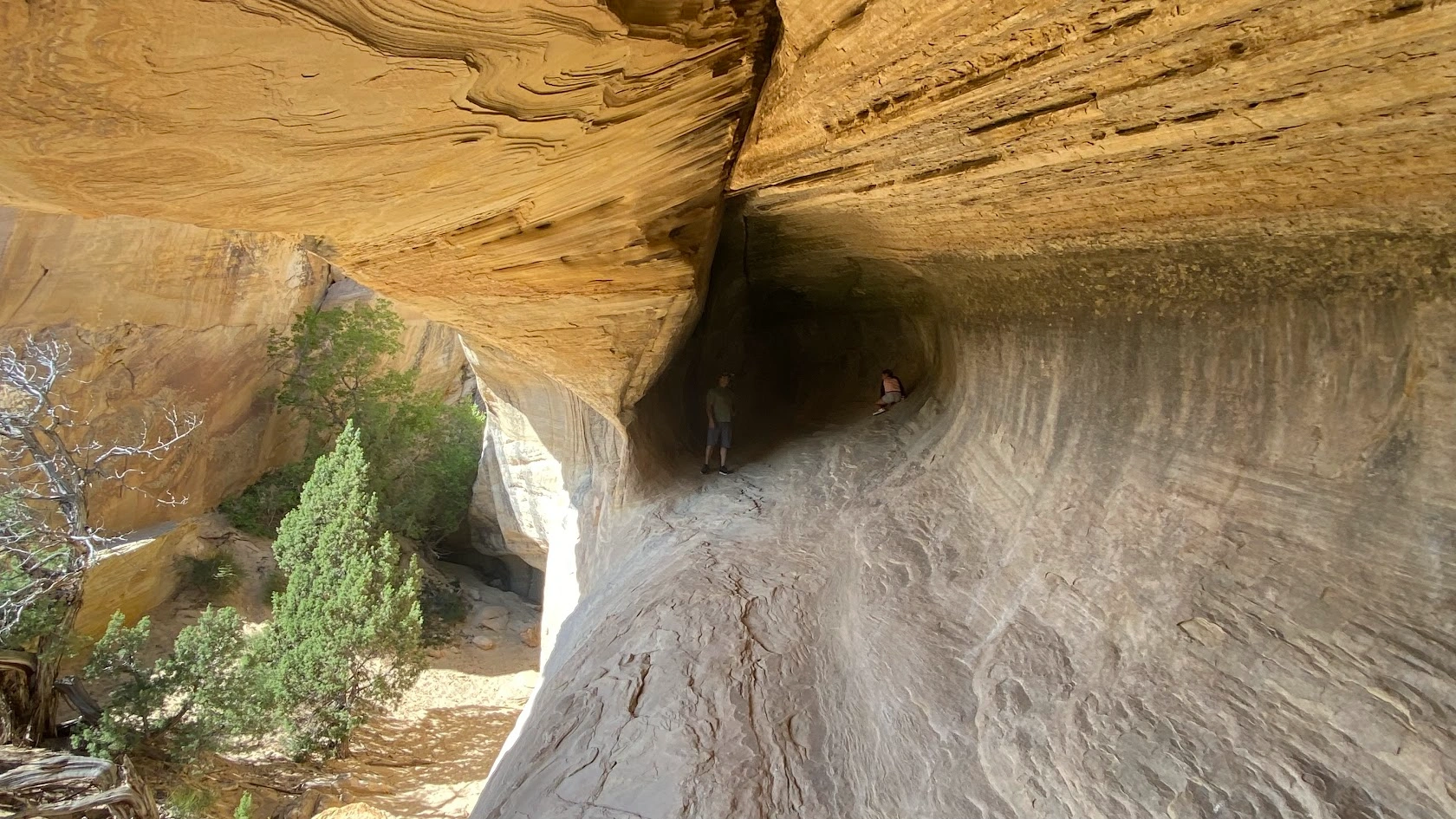 Towering rock overhang on a backcountry UTV tour near Vernal Utah